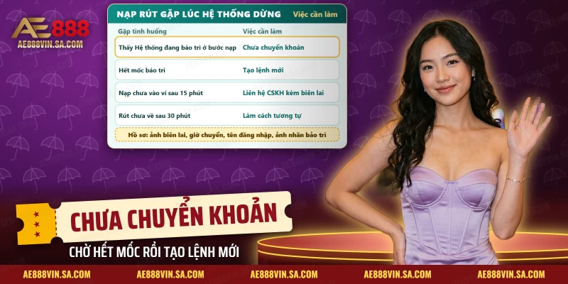 Việc cần làm khi lệnh nạp rút gặp lúc AE888 bảo trì hệ thống