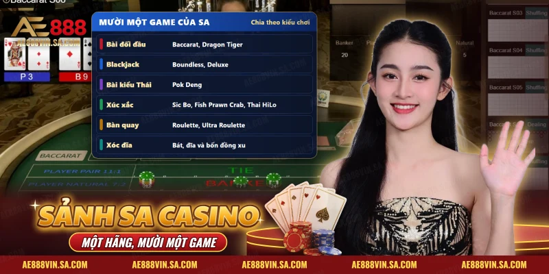 Sảnh SA Casino AE888: SA Gaming Là Hãng Nào, Game Gì, Vào Thế Nào